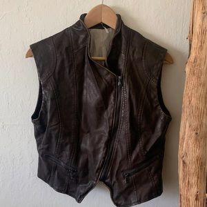 Free People Vegan leather vest M